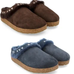 HAFLINGER SHETLAND CALDE PANTOFOLE CON PELO DONNA UOMO UNISEX