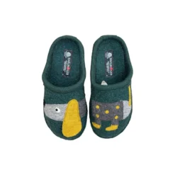 HAFLINGER THEO/CANE CIABATTA IN FELTRO DI LANA UOMO/DONNA MOSS