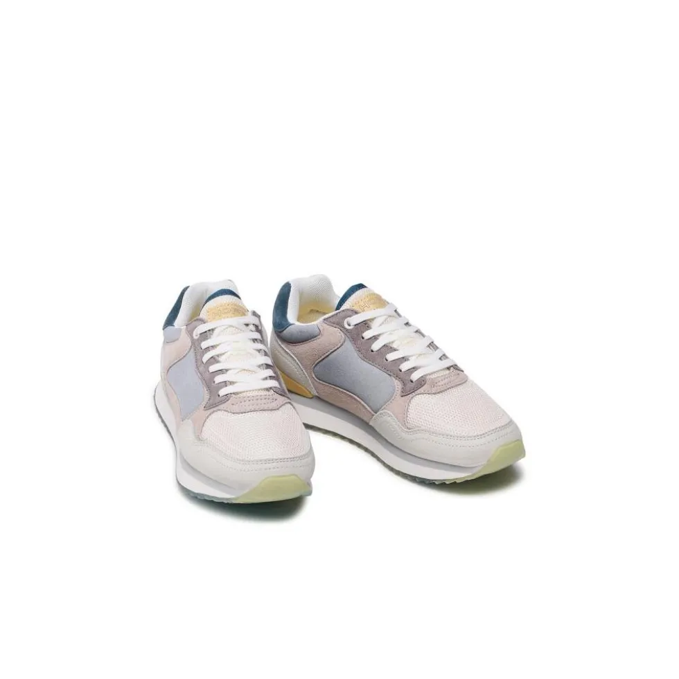 HOFF SEATTLE SCARPA DA TENNIS IN PELLE CON LACCI E PLANTARE ESTRAIBILE BLU GRIGIO