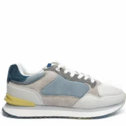 HOFF SEATTLE SCARPA DA TENNIS IN PELLE CON LACCI E PLANTARE ESTRAIBILE BLU GRIGIO