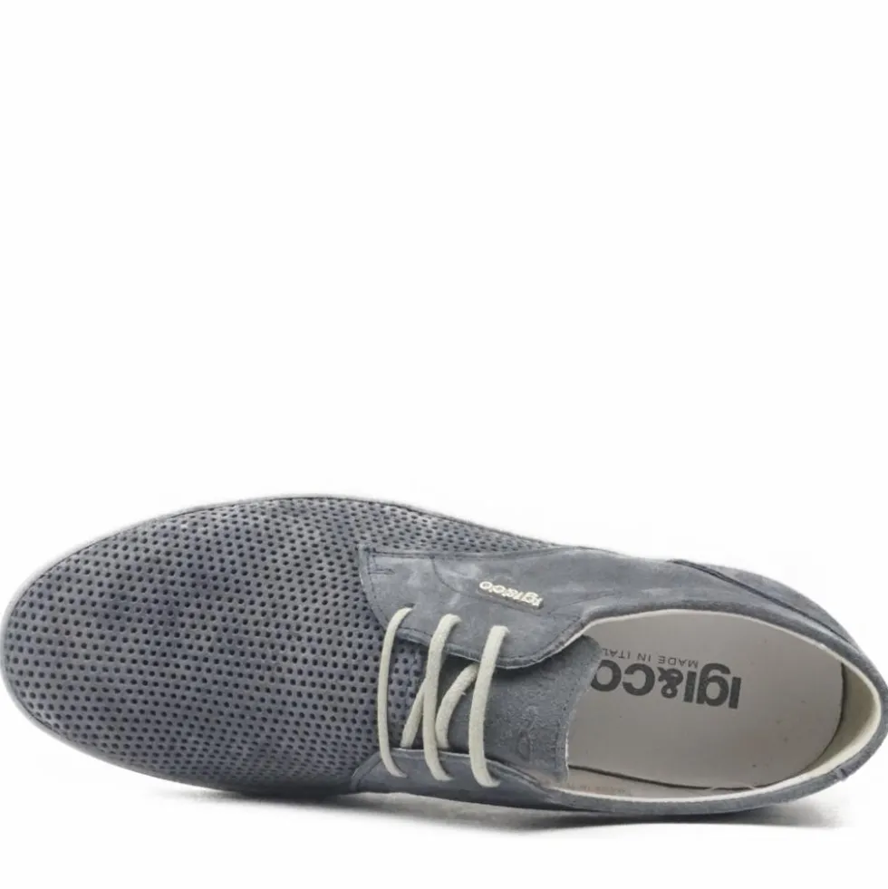 IGI&CO SCARPA SPORTIVA UOMO IN PELLE TRAFORATA CALZATA LARGA