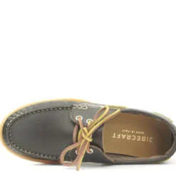 JIBECRAFT SCARPE DA BARCA DONNA FONDO GOMMA LACCIO PELLE