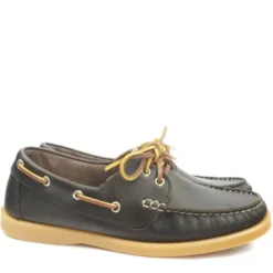 JIBECRAFT SCARPE DA BARCA DONNA FONDO GOMMA LACCIO PELLE