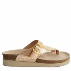 MEPHISTO HELEN CIABATTA IN PELLE STAMPA MOSAICO CON FIBBIA SABBIA