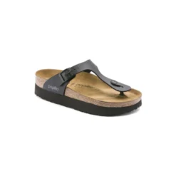 PAPILLIO GIZEH PLATFORM CIABATTE DONNA INFRADITO PELLE NERO