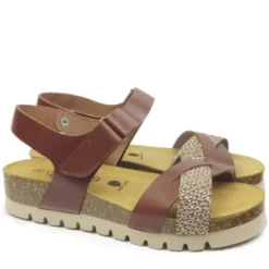 PLAKTON SANDALO PELLE INCROCIATO PLANTARE MEMORY IN PELLE
