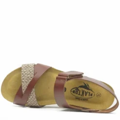 PLAKTON SANDALO PELLE INCROCIATO PLANTARE MEMORY IN PELLE
