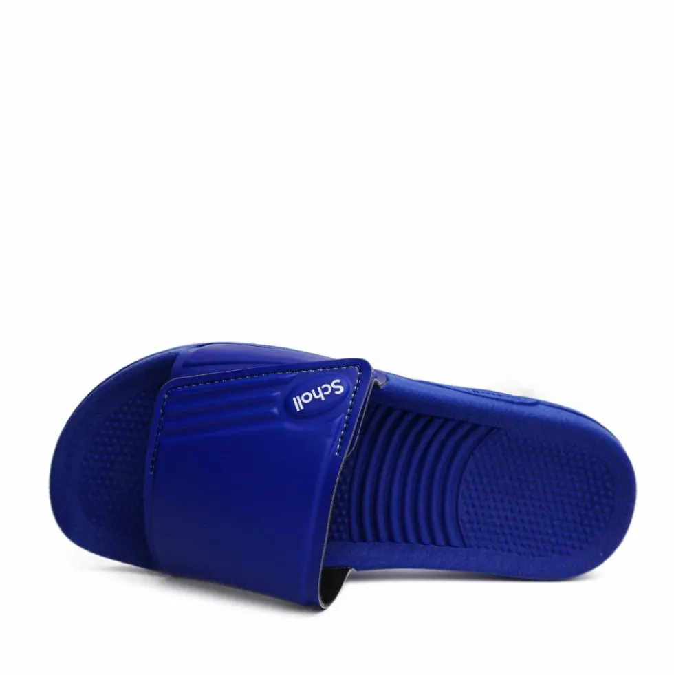 SCHOLL NAUTILUS CIABATTE CON FASCIA REGOLABILE IN PVC BLU ELETTRICO