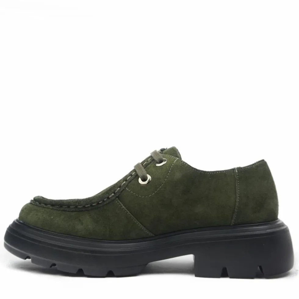 SKA SHOES SCARPETTA STRINGATA CAMOSCIO FONDO SUPER LEGGERO