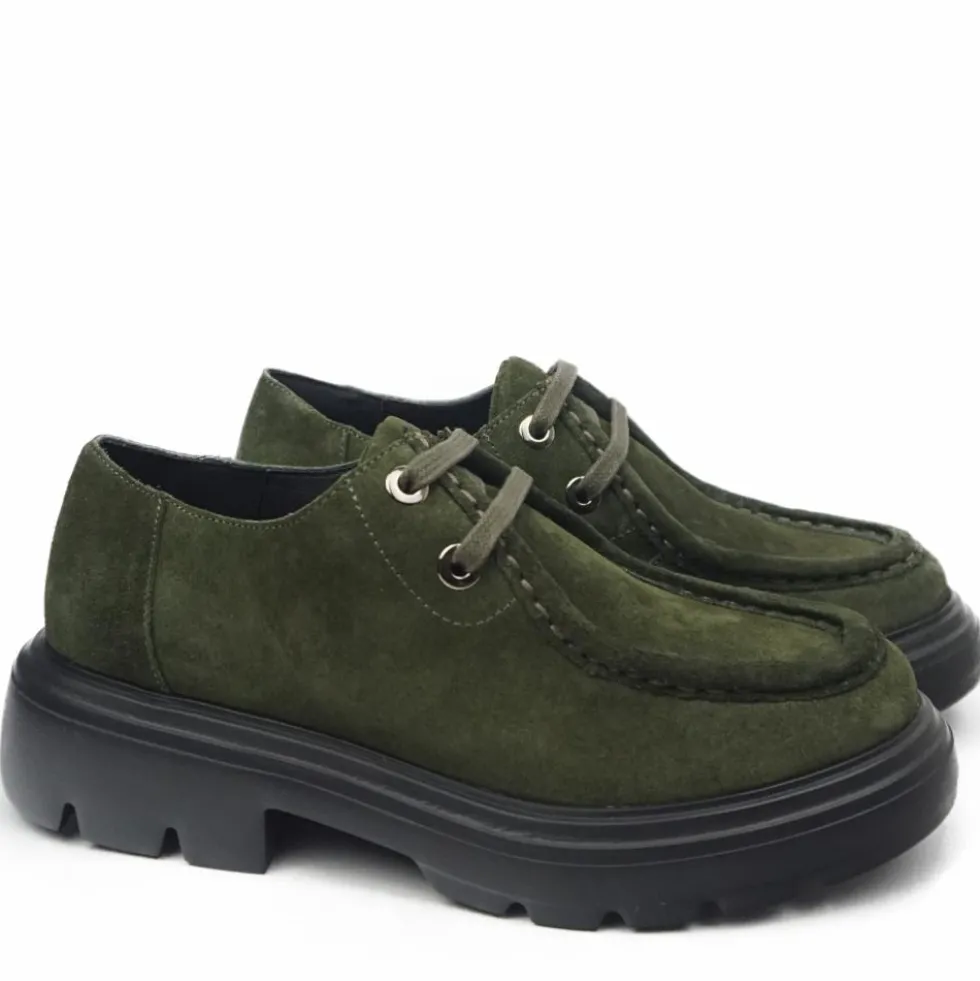 SKA SHOES SCARPETTA STRINGATA CAMOSCIO FONDO SUPER LEGGERO