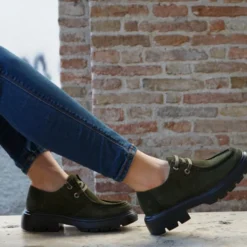 SKA SHOES SCARPETTA STRINGATA CAMOSCIO FONDO SUPER LEGGERO