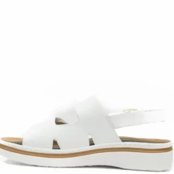 SUSIMODA SANDALO IN PELLE BIANCA CALZATA MAXI PLANATRE ESTRAIBILE