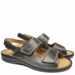 SUSIMODA SANDALO UOMO IN PELLE CON DOPPIO STRAPPO E PLANTARE ESTRAIBILE MARRONE CAFFE