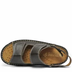 SUSIMODA SANDALO UOMO IN PELLE CON DOPPIO STRAPPO E PLANTARE ESTRAIBILE MARRONE CAFFE