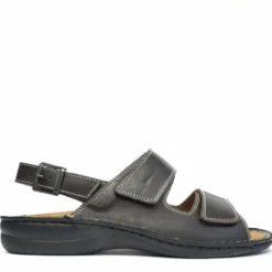 SUSIMODA SANDALO UOMO IN PELLE CON DOPPIO STRAPPO E PLANTARE ESTRAIBILE MARRONE CAFFE
