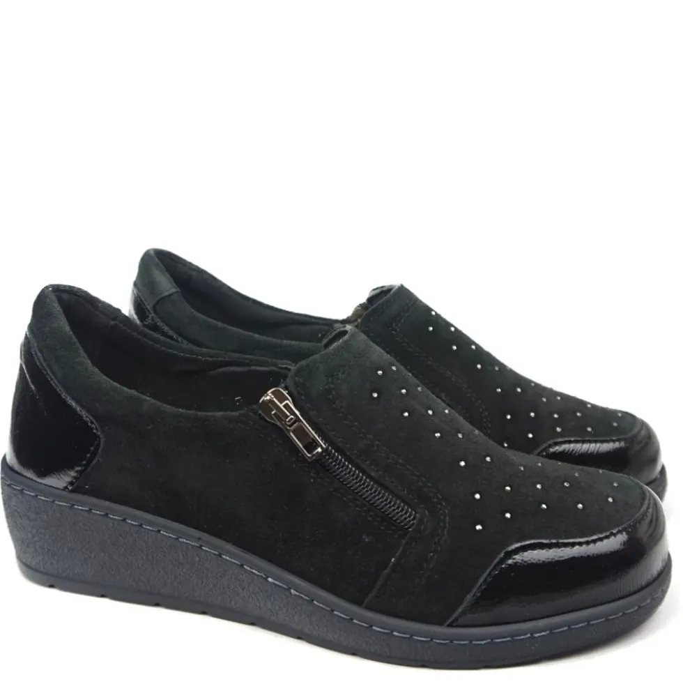 SUSIMODA SCARPETTA MOCASSINO CON CERNIERA CALZATA EXTRALARGE