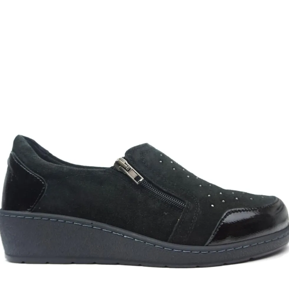 SUSIMODA SCARPETTA MOCASSINO CON CERNIERA CALZATA EXTRALARGE