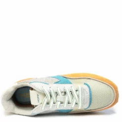 THE HOFF LOMBARD SNEAKER DONNA IN PELLE E TESSUTO PLANTARE ESTRAIBILE MARRONE BLU