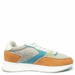THE HOFF LOMBARD SNEAKER DONNA IN PELLE E TESSUTO PLANTARE ESTRAIBILE MARRONE BLU