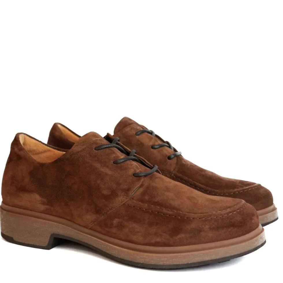 THINK SCARPA ALLACCIATA ELEGANTE IN CAMOSCIO ULTRA MORBIDO
