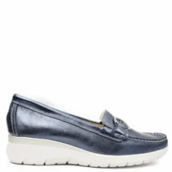 VASSANELLI MADE IN ITALY MOCASSINO NAPPA BLU PERLATO